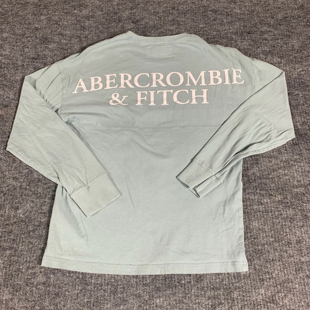 Abercrombie & Fitch T Shirt Mens Extra Small Blue Spell Out Preppy Loose Baggy